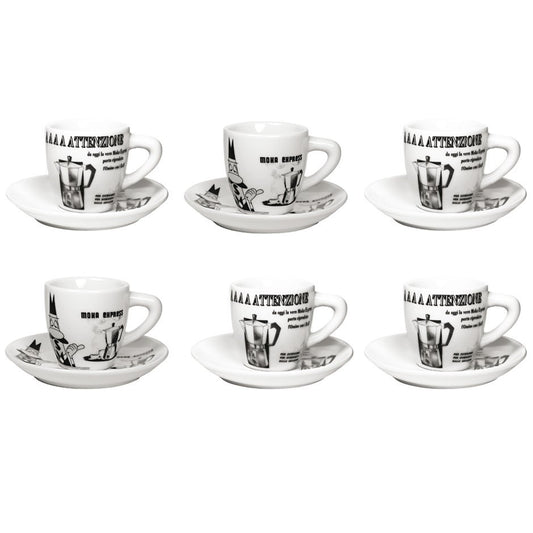 Set de 6 tazas de porcelana Bialetti